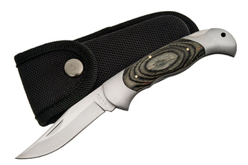 Rite Edge Classic Grip Wood Handle folding knife with sheath