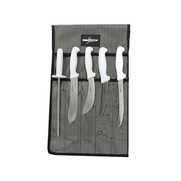 Sicut All Purpose 6 Piece Knife Roll Set (White Handle)