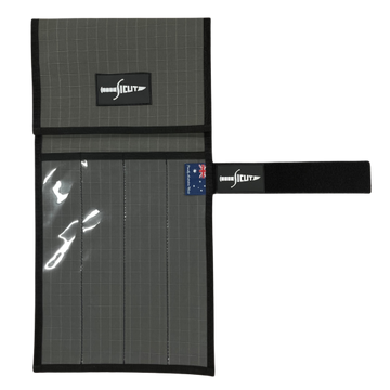 SICUT Canvas Knife Roll With Clear Front 4 Pockets