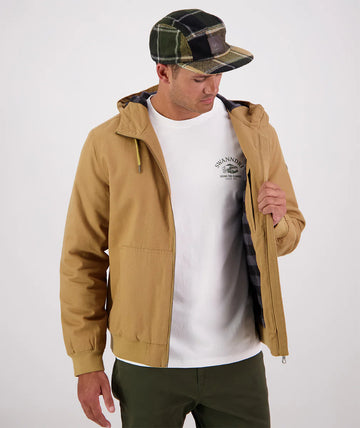 Swanndri Mens Whitlow V2 Canvas Hoodie Cashew