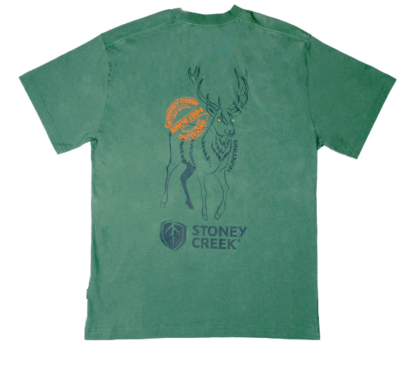 Stoney Creek Mens Incharge Stag Tee Ivy Green clearance
