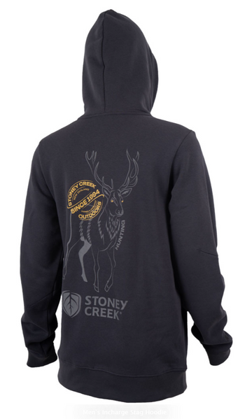Stoney Creek Mens Incharge Stag Hoodie Dark Grey