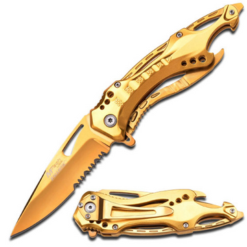 Mtech Mirror Gold Folding Pocket Knife