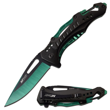 Mtech Metallic Green/Black Folding Pocket Knife