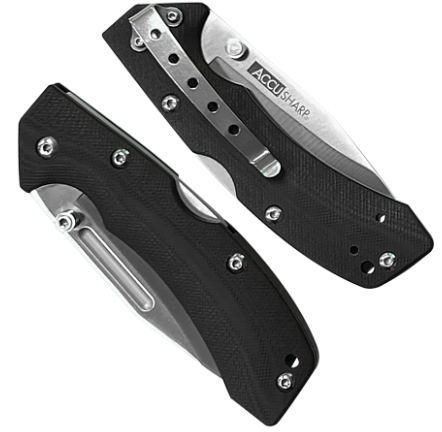 Accusharp Lockback Folding Knife Black