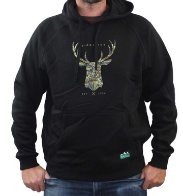 Ridgeline Mens Deer Hoodie Black/Camo