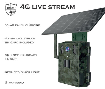 CCOP H6 4G Live Stream with solar panel Trail Camera