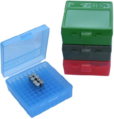 MTM Flip-Top Ammo Box 38 Special, 357 Mag 100-Round Plastic Green