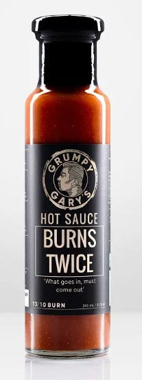 Grumpy Garys Hot Sauce Burns Twice
