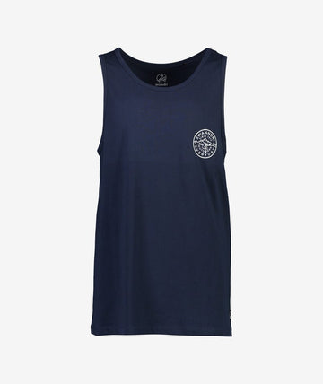Swanndri Men's Campsite Print Singlet (Navy/White)