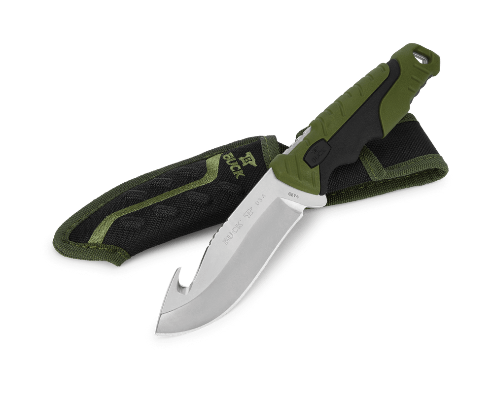 Buck Knife Pursuit Large Fixed Gut Hook (Green)