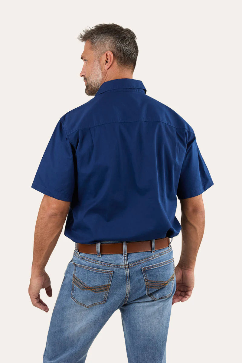 Ringers Western Pack Saddle Mens Short Sleeve Half Button Work Shirt
