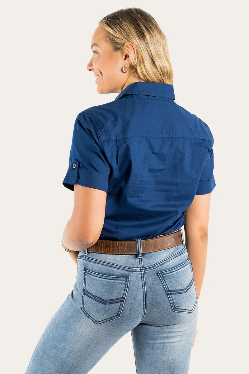 Ringers Western Jules Womens Half Button Short Sleeve Work Shirt