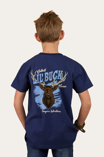Ringers Western Buck Winner Boys Classic Fit T-shirt Navy