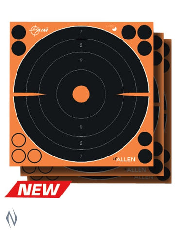 ALLEN EZ AIM SPLASH ADHESIVE 8" BULLSEYE TARGET 6PK