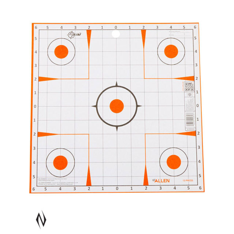 ALLEN EZ AIM PAPER 12"x12" SIGHT IN GRID TARGET 12PK