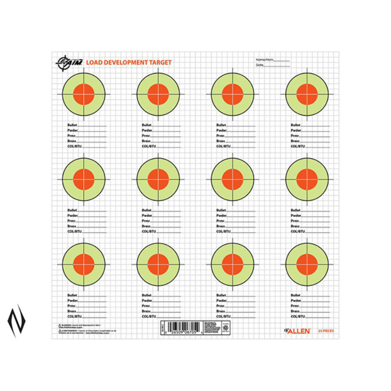 Allen EZ Aim Paper Target Load Development 25pk
