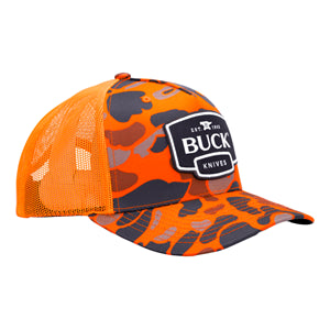 Buck Blaze Orange Duck Camo Trucker Cap