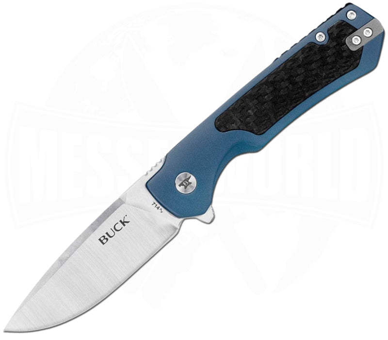 Buck Stinger Drop Point Folding Knife Blue 7.6cm