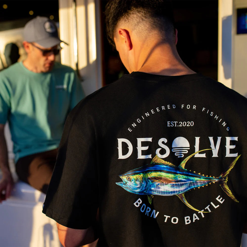 Desolve Mens Born To Battle Tee Yellowfin Black