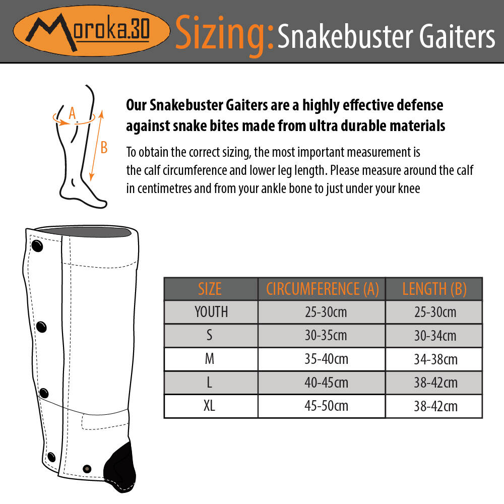 Moroka.30 SnakeBuster Gaiters Olive (Youth XS)