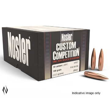 Nosler 30cal 190gr HPBT Custom Comp Projectiles 100pk