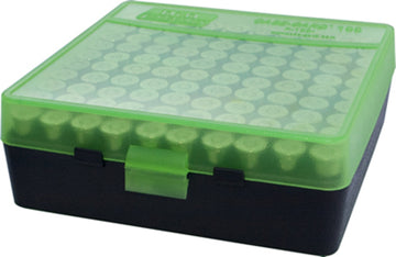 MTM Pistol Box 100rnd Clear Green 9mm 380 ACP