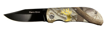 Camo Folder + Brass Elk Knife (PR118CA)