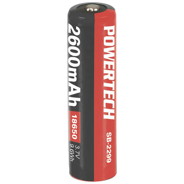 Battery rech Li-on 2600mAh 3.7V 18650
