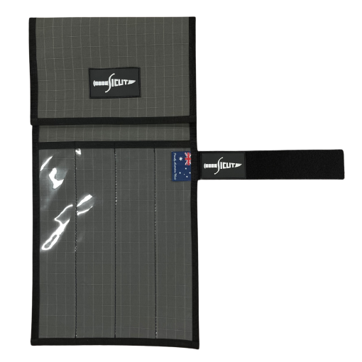 SICUT Canvas Knife Roll With Clear Front 4 Pockets