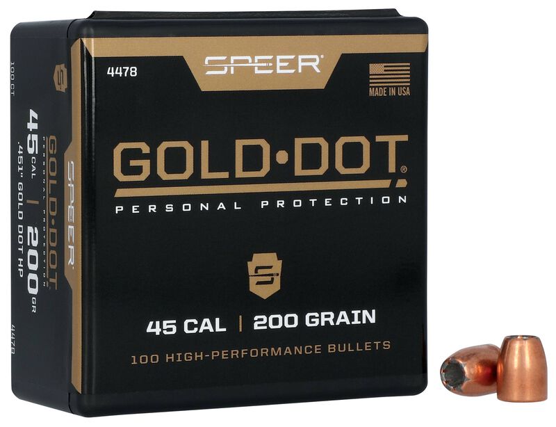 Speer Gold Dot 45CAL 200GN Projectile 100pk
