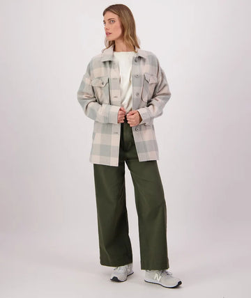 Swanndri Harbourage Lite Jacket Seafoam Ecru Check