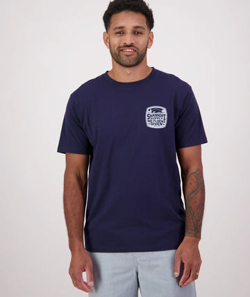 Swanndri Mens No Flocks T Shirts Navy/Iceberg