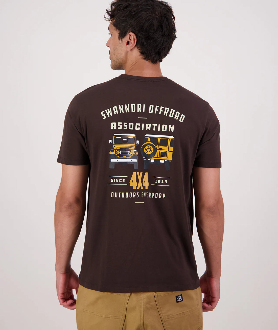 Swanndri Mens 4x4 Association Tee Biscotti/Espresso