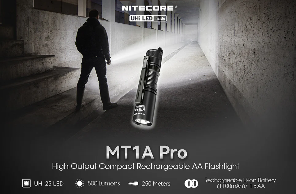 Nitecore MT1A Pro 800 Lumen Rechargeable EDC Flashlight