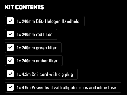 Lightforce Blitz 240mm Halogen Handheld Spotlight Kit