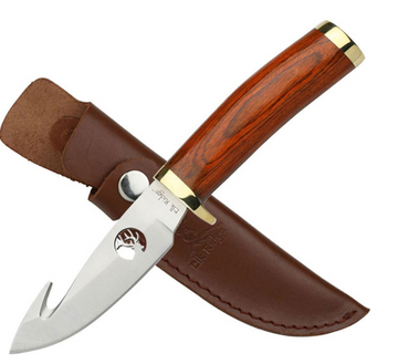 Elk Ridge Wood/Gold Fixed blade Gut Hook Knife ER049