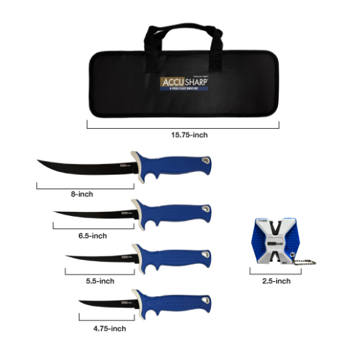 Accusharp 6 Piece Fillet Knife Kit With Sharpener