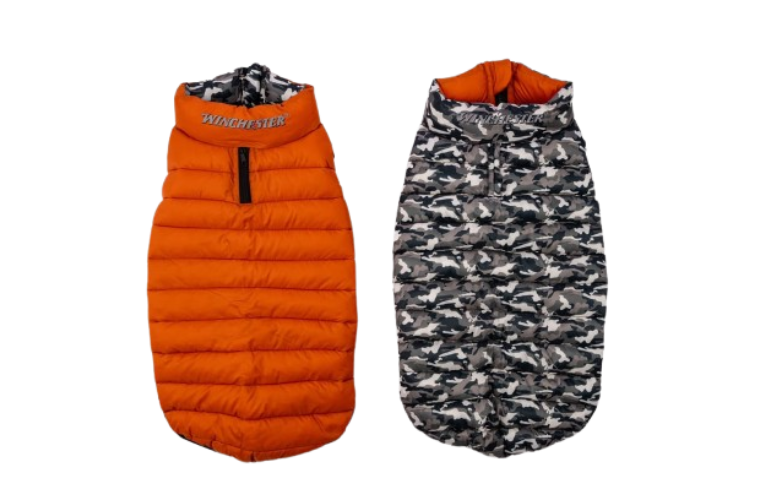 Winchester Premium Reversible Dog Puffy Vest Orange/Camo Black