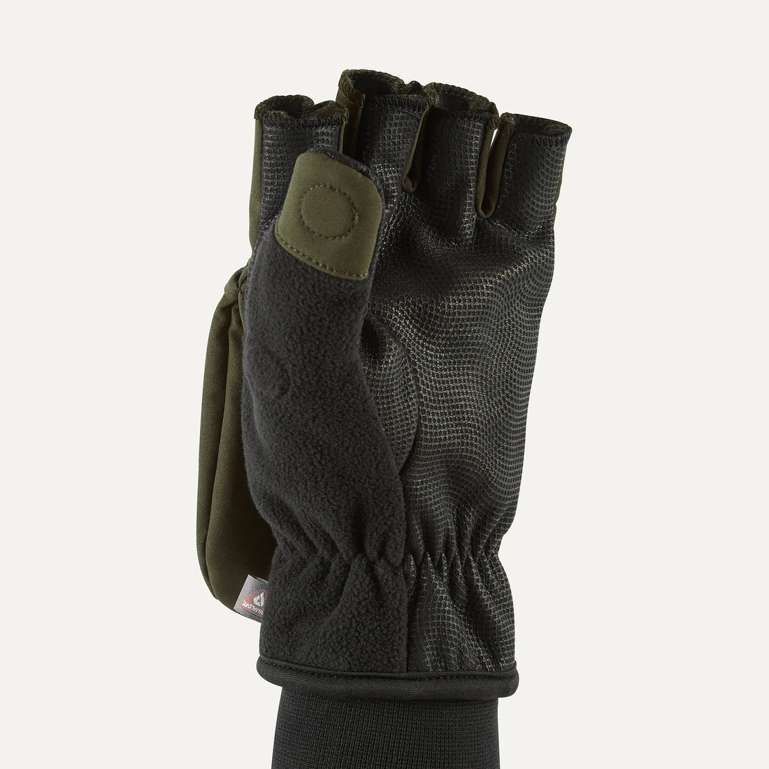 Sealskinz Walpole Windproof Cold Weather Convertable Gloves Olive Green/Black