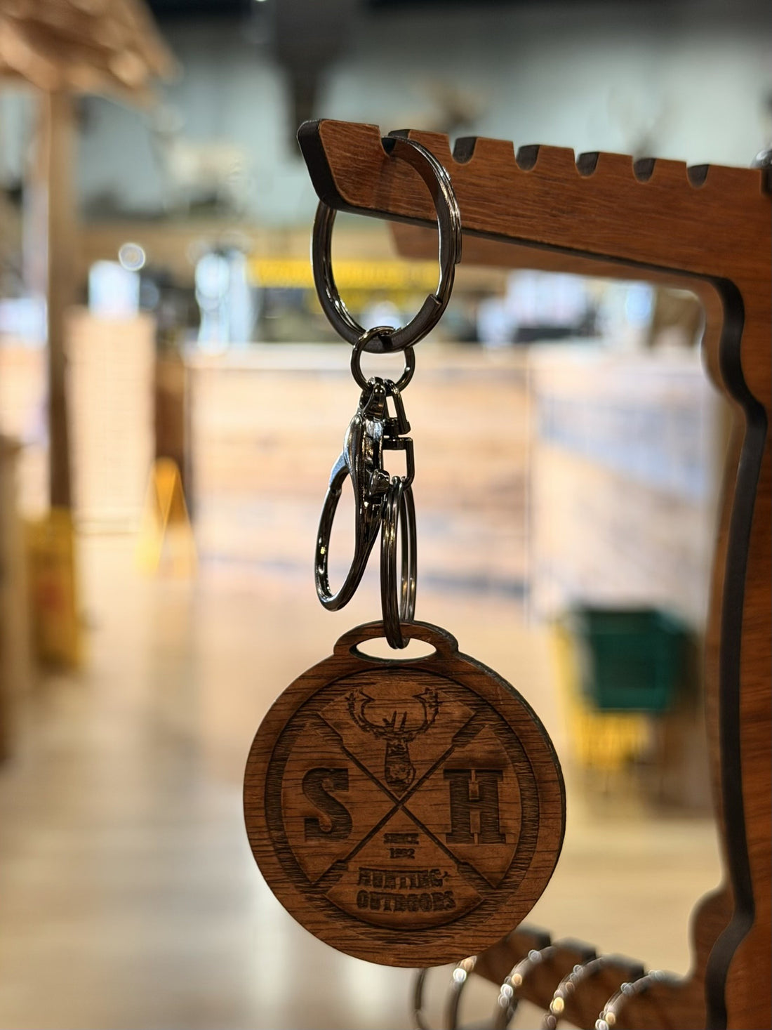 Sports Hut Etched Timber Key Ring