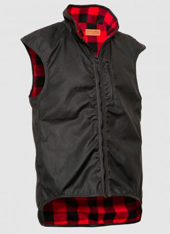 Styx Mill Oilskin Red Wool Fur Lined Province Vest