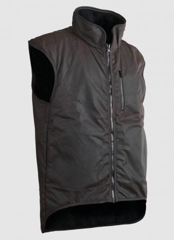 Styx Mill Oilskin Brown Fur Lined Womens Vest