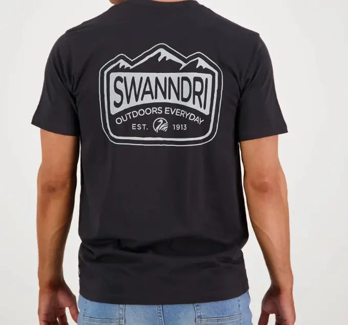 Swanndri Heritage Stamp Print Tee (Washed Black)