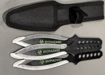 Biohazard Set of 3 Throwing Knives (A80663B)