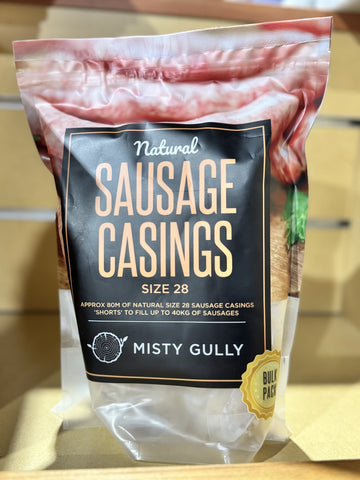 Misty Gully All Natural Hog/Pig Sausage Casings size 28 BULK PACK