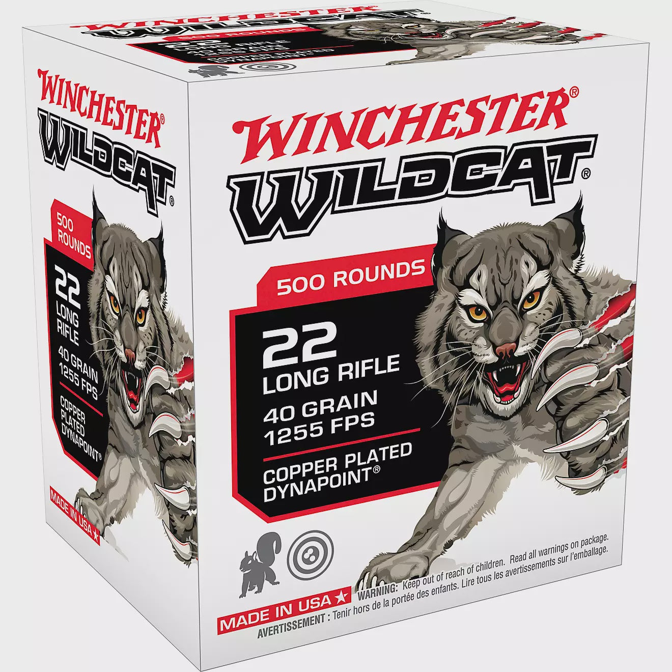 Winchester Wildcat 22lr 40gr Copper Plated Solid (500pk)