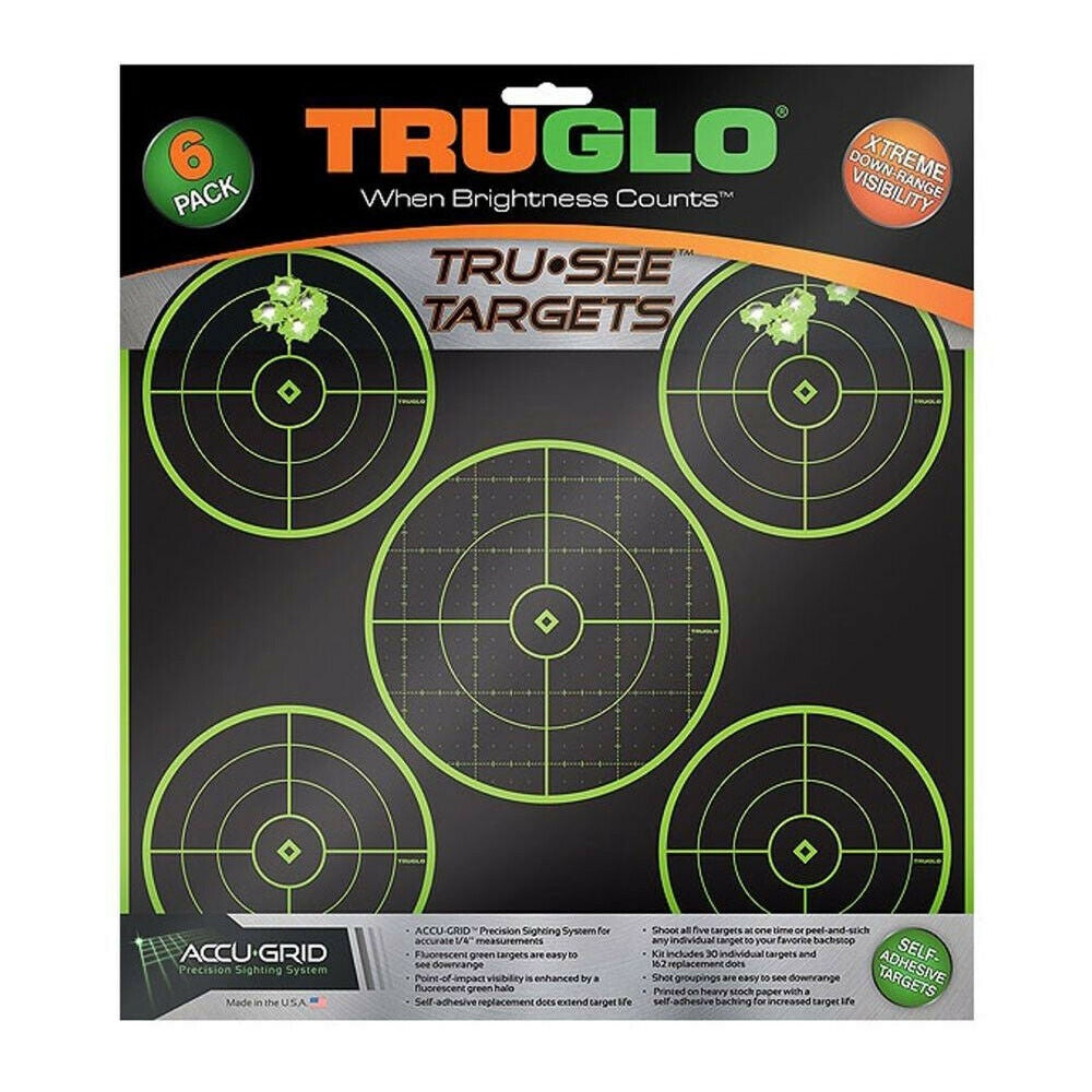 TruGlo Tru-See Self-Adhesive 12" x 12" Targets - Green (6 pack)
