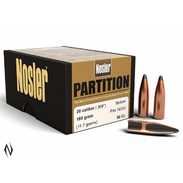 Nosler 30 Cal 180gr Partition Projectiles (50pk)