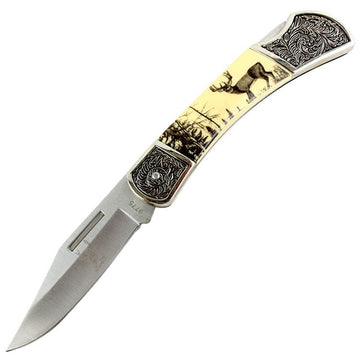 Deer & Wilderness Design Folding Knife | 9775